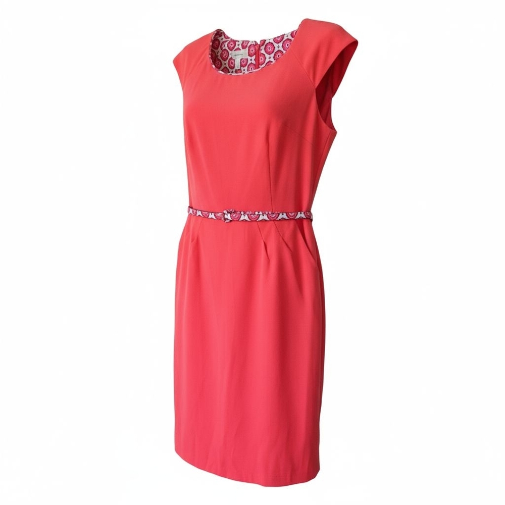 Dressban Elegant Coral Sleeveless Dress.Size 12 Made In Vietnan New